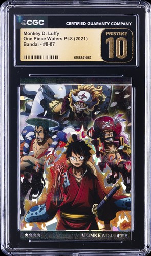 2021 ONE PIECE WAFER BANDAI PT. 8 #8-07 MONKEY D. LUFFY CGC 10 PRISTINE