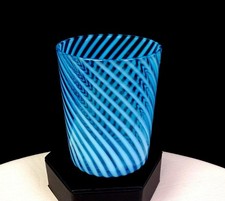 Hobbs Brockunier #325 EAPG Glass Opal Swirl Blue Antique 3 5/8