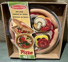 Melissa And Doug Felt Food Mix 'n Match Pizza Play Food Set 42 Pcs - Felt Z