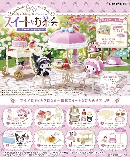 Re-Ment Sanrio My Melody & Kuromi Sweet Tea Party Complete Set BOX of 8 Packs