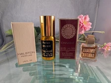 Lot Of 4 Vintage Perfume Mini's Halston Cinnabar Gaultier 2 Melodie By Fragonard