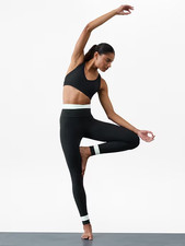 Athleta XS Salutation Stash High Rise Double Up Lift Tight Leggings Black /White