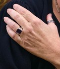 Vintage 925 Sterling Silver Emerald Cut Amethyst Ring Wide Band Ornate Size 7 — photo 4