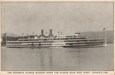 Hendrick Hudson River Rushing Down the Hudson West Point New York c1910 Postcard