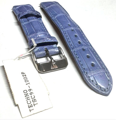 TechnoMarine 17mm Lavender Blue Alligator Leather Watch Strap w/ Buckle 1002P