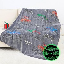 Truck Gifts for Kids Boys baby size 40" x 50" 100 x 130 cm Glow Truck Blanket