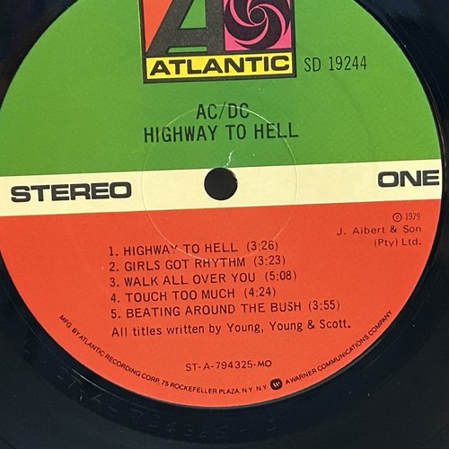 AC/DC Highway to Hell Promo Copy LP Album 1977 Atlantic Label SD 19244 VG+ - Picture 6 of 8