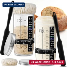 Glass Sourdough Starter Jar 2 Pack, 24 oz Wide Mouth Organic Sourdough Starter K