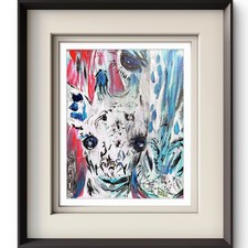 11x14 Mom and Baby Giraffe Abstract Pop Art Canvas Painting Modern Design