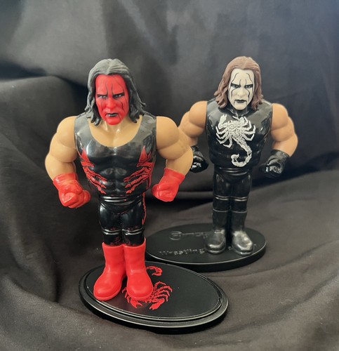 WWE Mattel Retro Series 2 & 6 Sting Wrestling Figu...