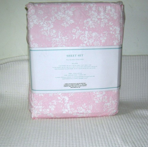 Rachel Ashwell SIMPLY SHABBY CHIC Rose Slipper Pink Sheet Set COTTON Queen Rare - Picture 7 of 12