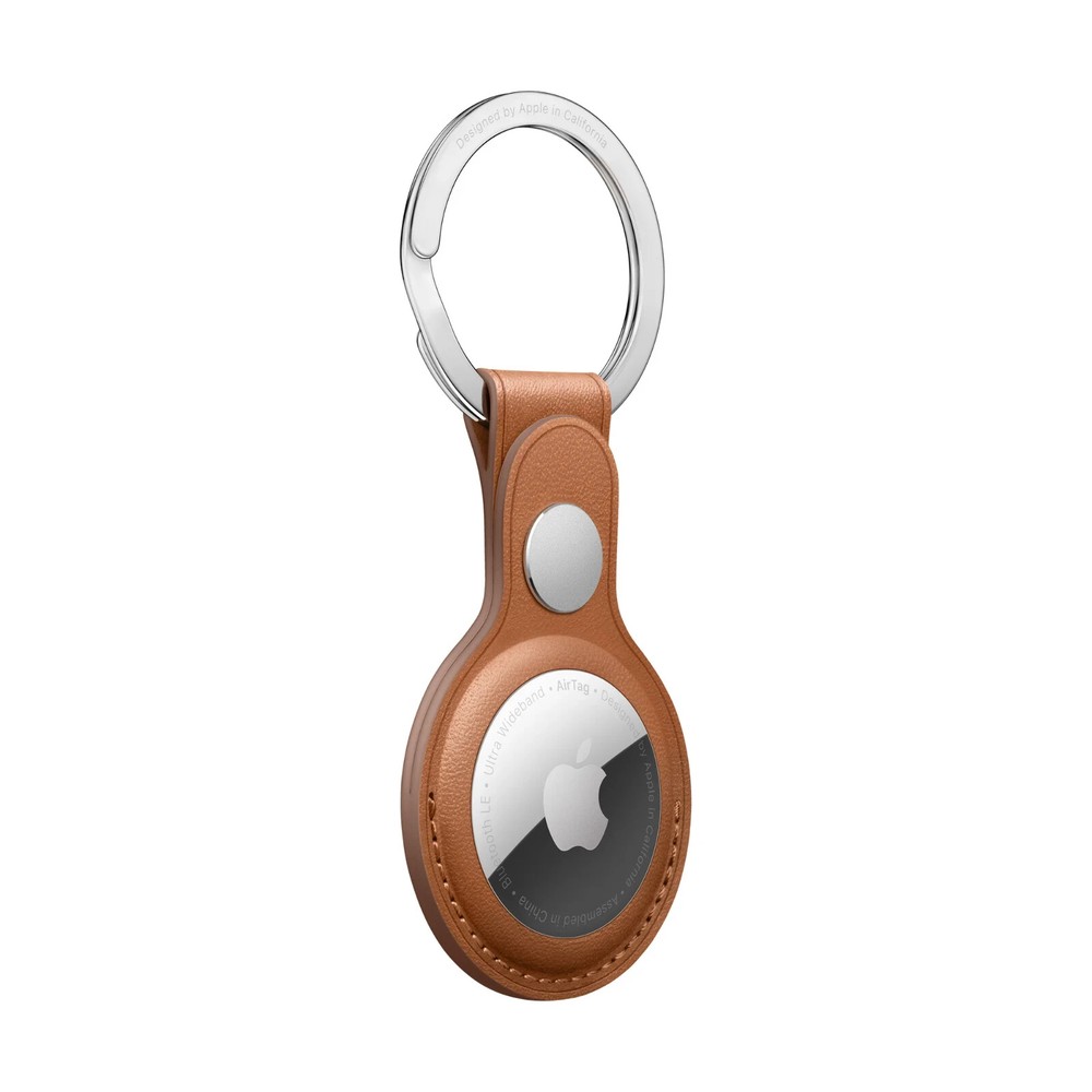 NEW Genuine Apple - MX4M2ZM/A AirTag Leather Key Ring, Saddle Brown