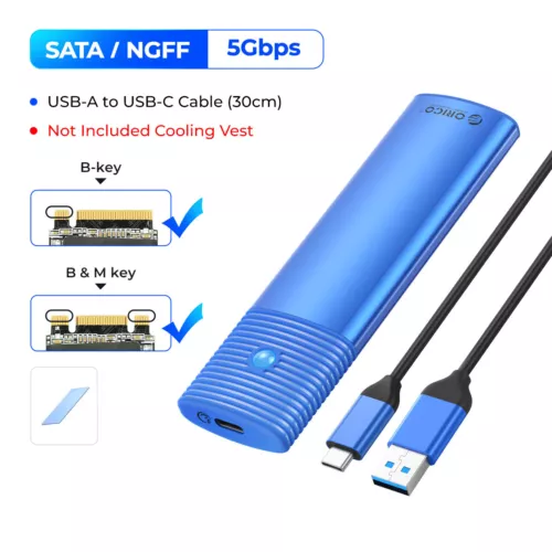 ORICO USB3.2 10Gbps To M.2 NVMe SATA SSD External Enclosure Storage Case USB-C - Picture 17 of 21