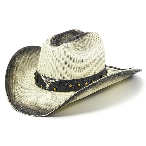 Cowboy Hat for Women and Men - Straw Cattleman Crease 6 7/8  display picture 3