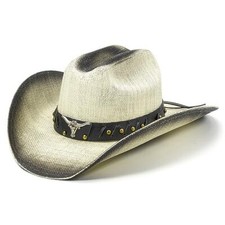 Cowboy Hat for Women and Men - Straw Cattleman Crease 6 7/8-7 5/8 Vanilla White