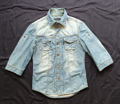 Tornado Mart Japan 2 Pockets Denim 3/4 Sleeve Shirt Sz M