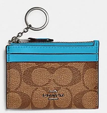 Coach Mini Skinny Id Case In Signature Canvas NWT
