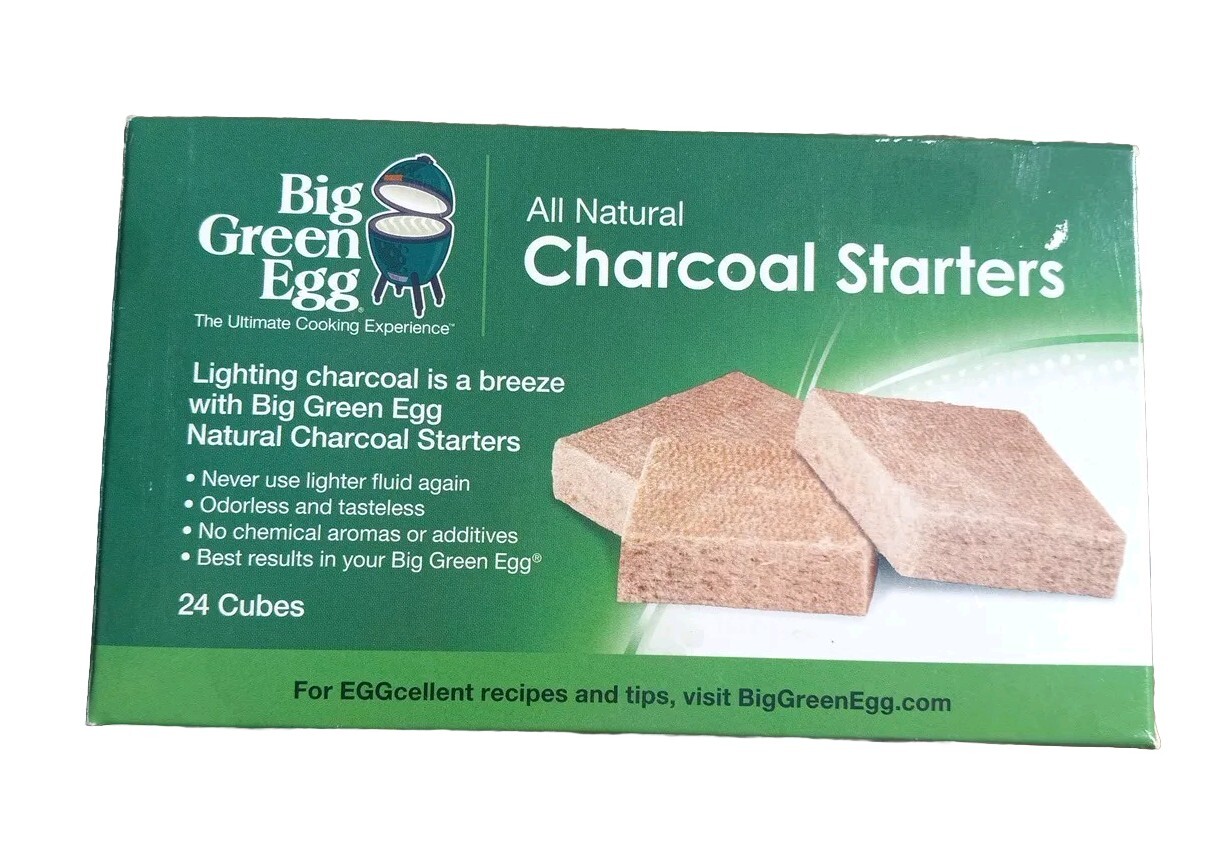 Big Green Egg All Natural Charcoal Starters 24 Cubes Tan USA Made 