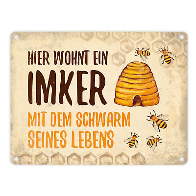 Die Imker 20x30 cm Berufschild Blechschilder  6 Bienenzüchter Blechschild