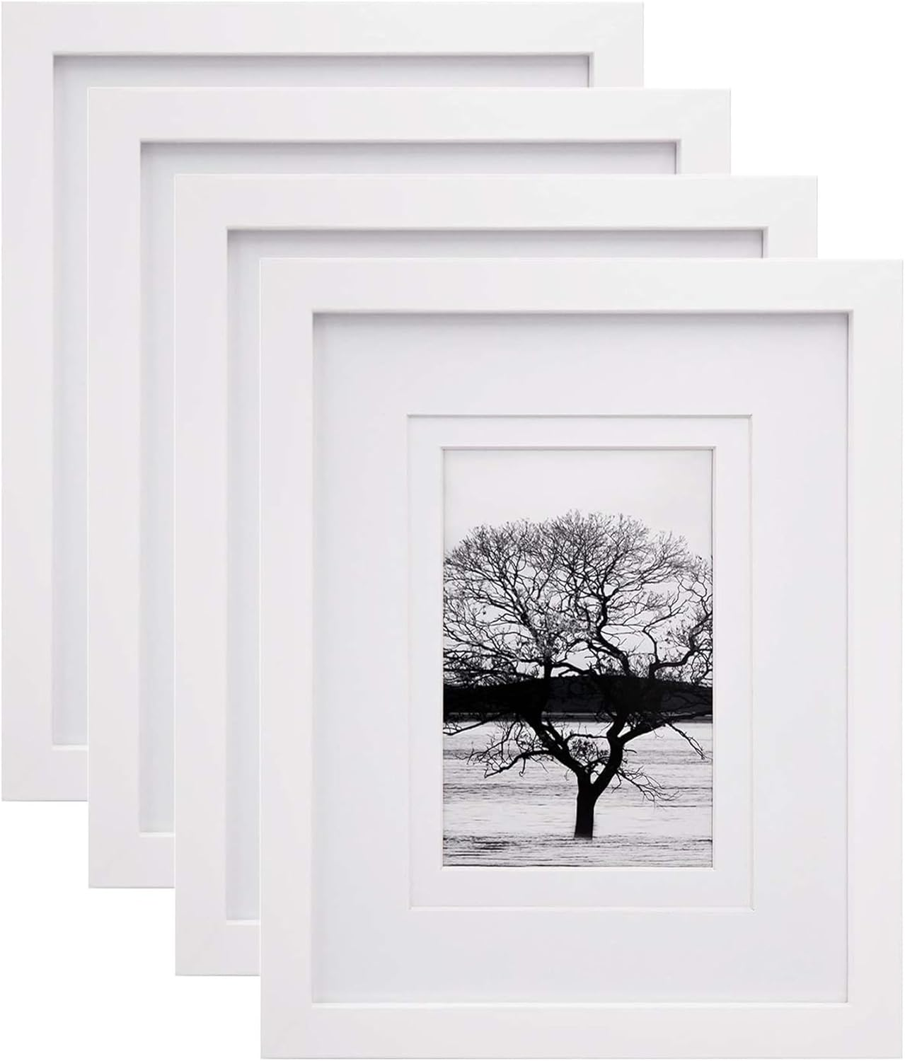 8X10 Picture Frames Set of 4, Made of Solid Wood Covered by Plexiglass 4X6 and 5-image