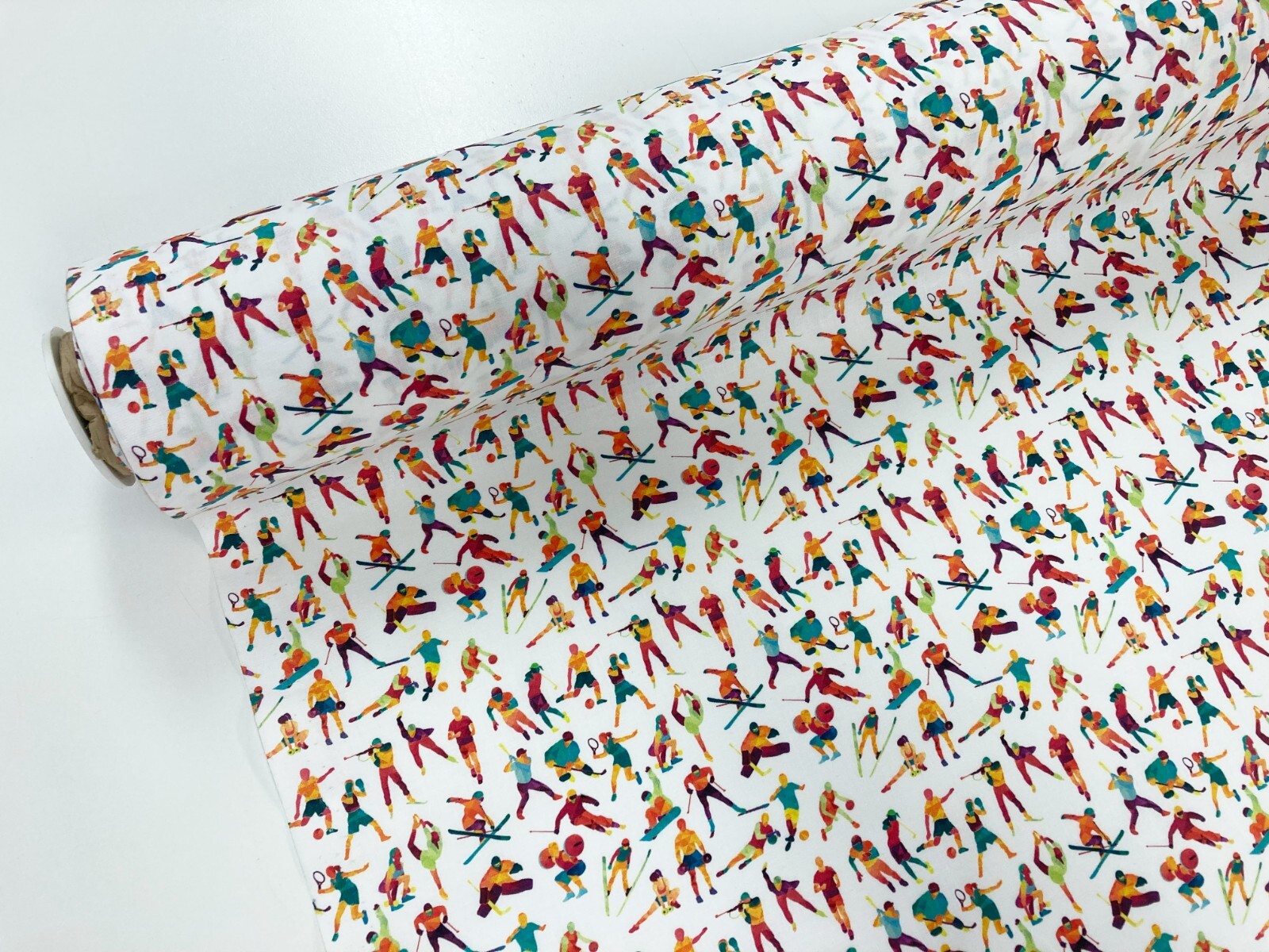 Sports Cotton Fabric Olympics Basketball Skiing Dressmaking and Craft
