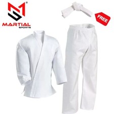 Martial Sports Premium Lightweight Karate/TKD Uniform Gi - White - Free Shipping