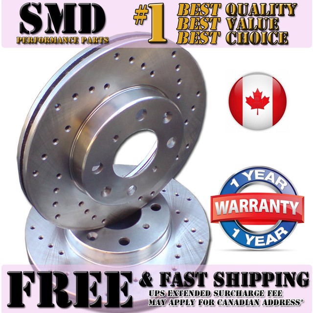 A0584 FIT 2007 2008 2009 Kia Rondo FRONT Cross Drilled Brake Rotors
