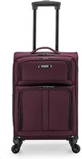 U.S. Traveler Anzio 22" Softside Expandable Spinner Luggage Carry On Burgundy