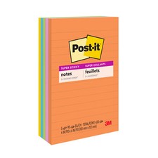 Post-it Super Sticky Notes 660-5SSUC, 4 in x 6 in 101 mm x 152 mm