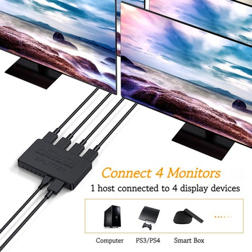 HDMI Splitter 1 in 4 uscite 4K HD 1080P adattatore switcher video per HDTV PS4 Xbox - Foto 7 di 21