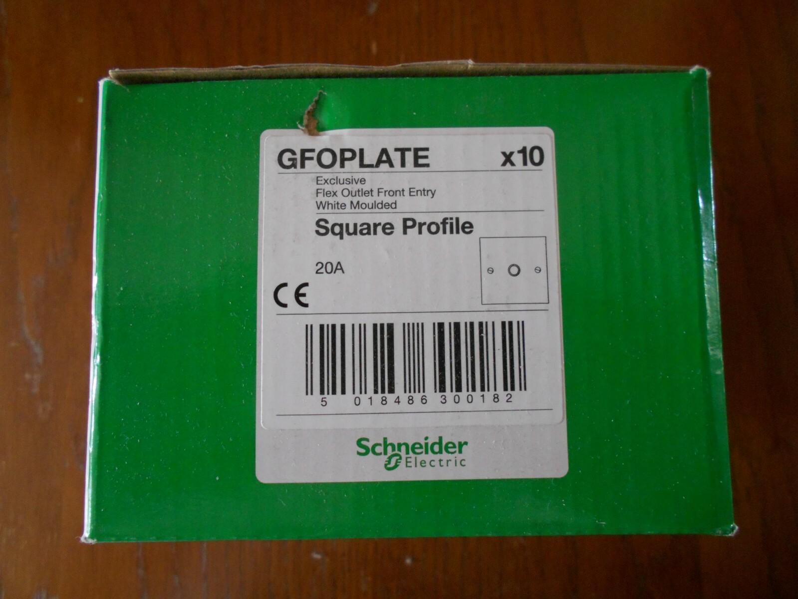 6x Schneider Electric GFOPLATE - White 20A 1 Gang Front Entry Flex Outlet