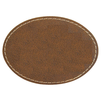 Blank Leather Hat Patches, 10 Pack, Oval Laserable Leatherette with Adhesive