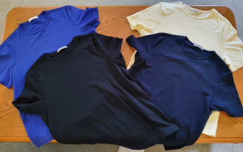 4 MARKS & SPENCER 100% COTTON TEE SHIRTS-SIZE 10USA- CREW NECK-SHORT SLEEVES-NEW