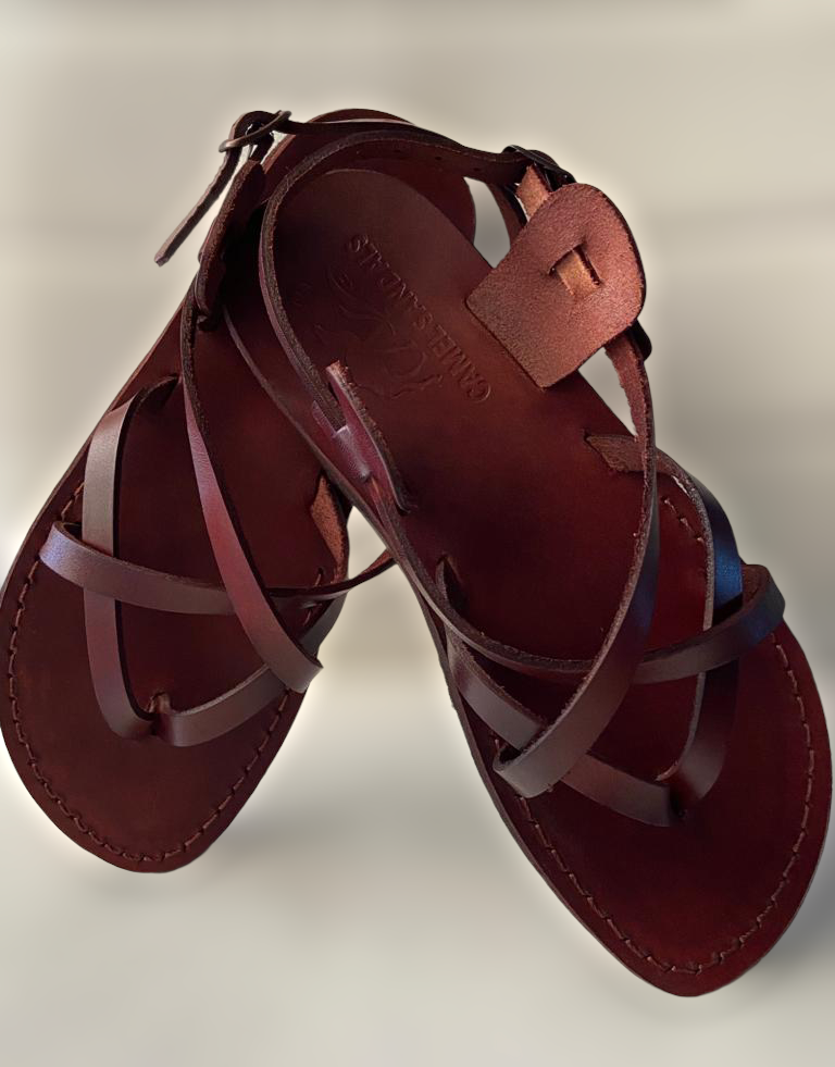 New Brown Biblical Sandals 100% Leather Jesus Strap Sandal Unisex