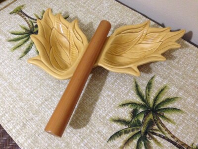 Cemar Trade Winds Lanai Ware Tropical Serving Tray Bowl Dish Bamboo Palm Tiki