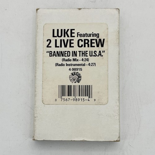 Luke Featuring 2 Live Crew "Banned In The U.S.A." Radio Promo Cassette Single - Picture 2 of 9