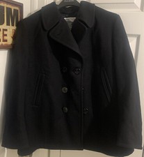 Womens Dscp Usn Us Navy Wool Blue Pea Coat Peacoat Size 18s 18 Short