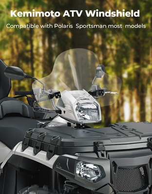 Clear Polycarbonate Windshield For Polaris Sportsman 450 570 850 1000 (2015-2023) Lock & Ride