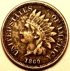 1860 Indian Head Cent, Copper  FULL LIBERTY, 3 Diamonds. POINTED BUST L@@K!!!