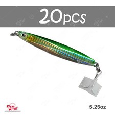 20pcs 150g colt sniper Fishing Vertical jig 5.25oz MUSTAD Treble Hook Green