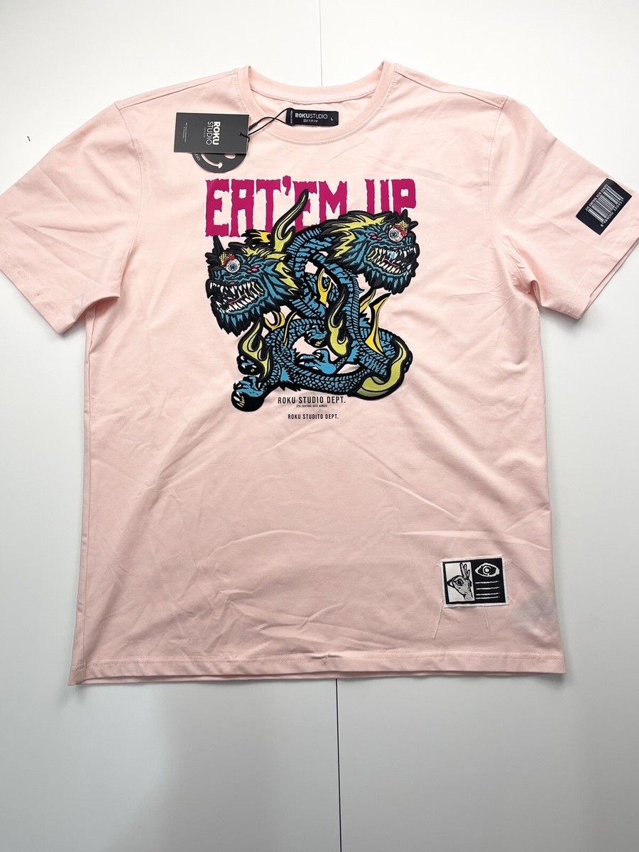 MENS 100% AUTHENTIC ROKU STUDIO EAT'EM UP T-SHIRT SIZE L PINK | eBay