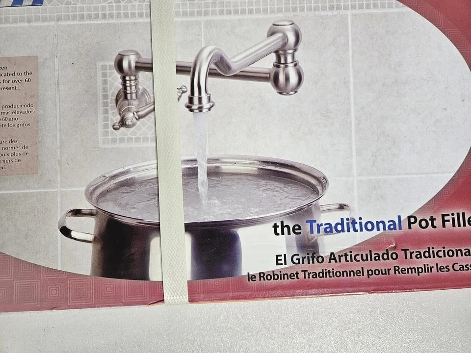 Giagni Collection The Traditional Pot Filler Satin Nickel KPT-SNI-L ☆ New - Image 2 of 4
