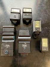 Lot Of 6 Vivitar Flash Units For Cameras In Various Models