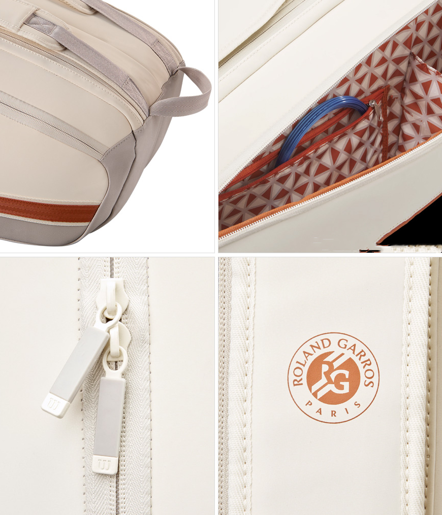 Sac Wilson Roland-Garros 2025 Super Tour - 9 Raquettes Crème Sac Wilson Roland-Garros 2025 Super Tour - 9 Raquettes Crème