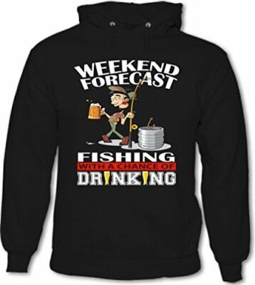Wochenende Forecast Fischen mit Einem Chance Of Trinken - Herren Lustige Kapuze