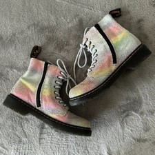 Dr. Martens Pascal Rainbow Iridescent Boots Kids Size 3 Girls Shoes