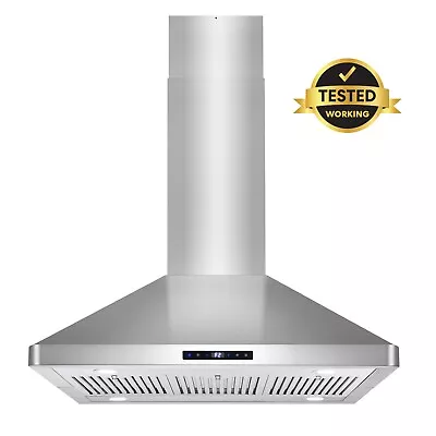 36 IN. ISLAND MOUNT EXHAUST HOOD VENT HOOD, STAINLESS STEEL (OPEN BOX)