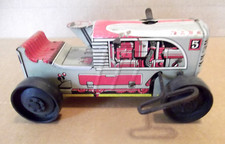 Vintage MARX 5 Tin Metal Toy Tractor Wind up Operated Red/Silver