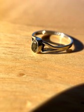 New 925 Sterling Silver Oval Shape Smoky Quartz Bezel Gemstone Band Ring Size 8