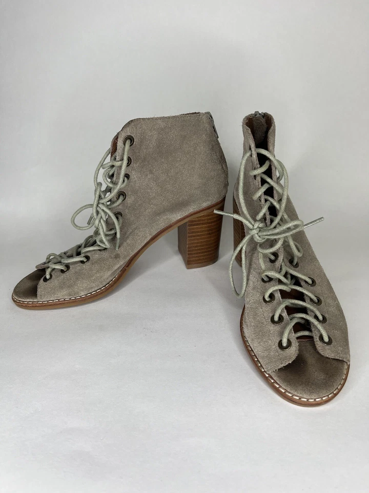 Jeffrey Campbell Cors Mujer Peep-Toe Botas Tobillo Con Cordones Tacón Bloque Talla 7 Foto 2 de 4